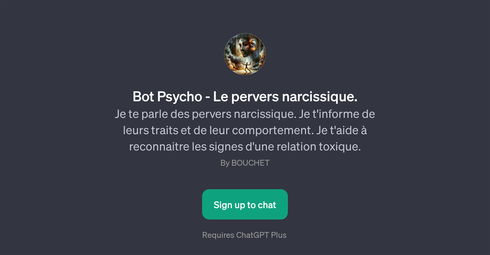 Bot Psycho - Le pervers narcissique website