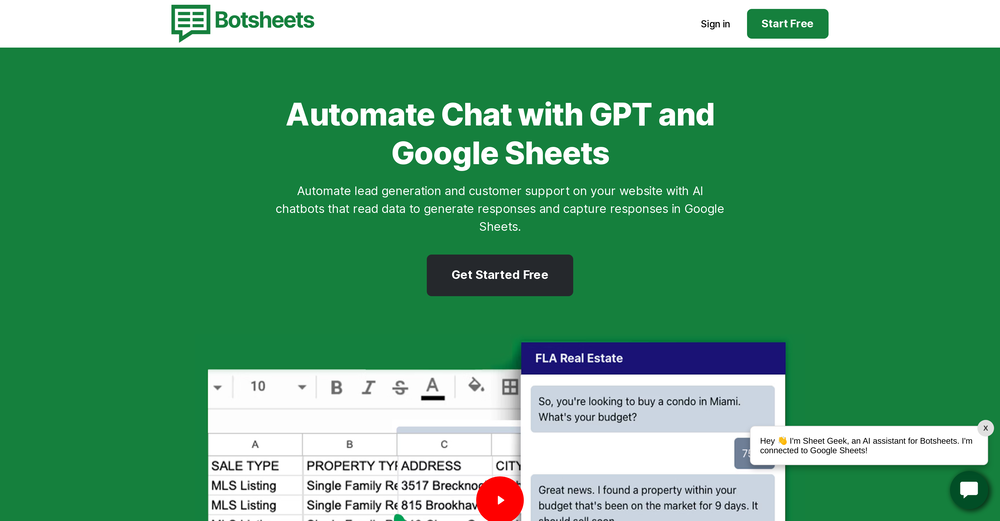 Botsheets website