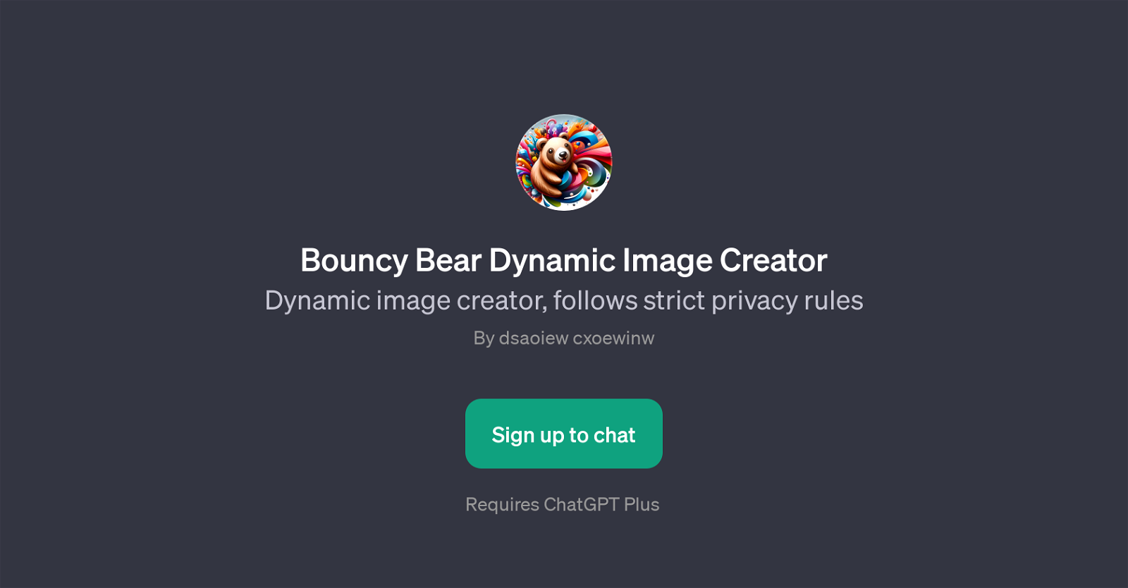 Bouncy Bear Dynamic Image Creator website