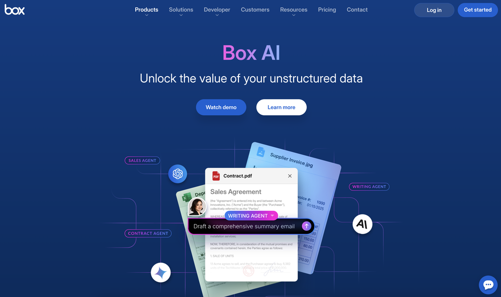 Box AI website