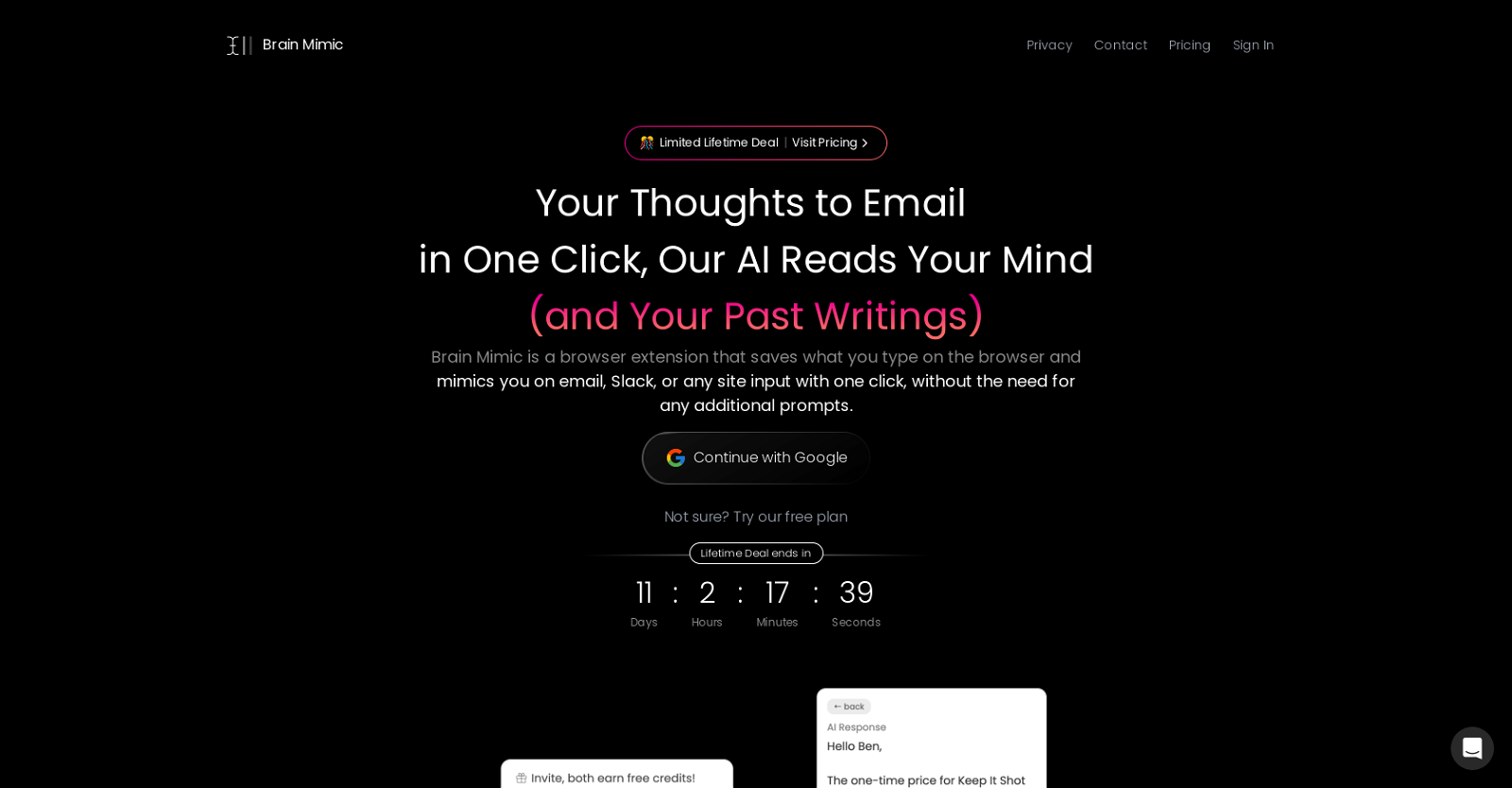 Brain Mimic website