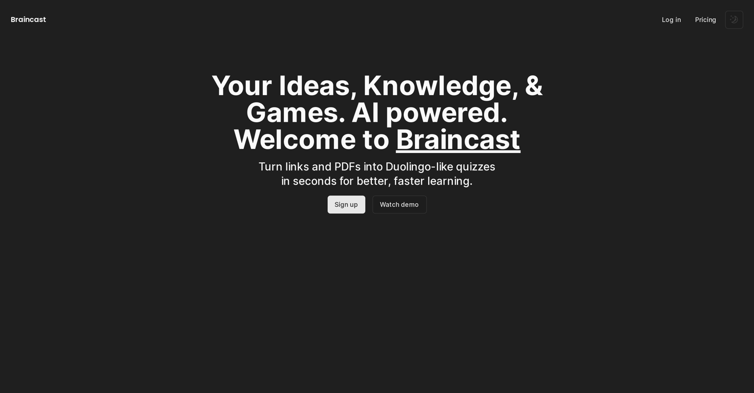 Braincast website