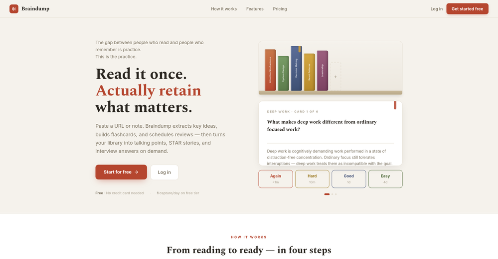 Braindump website
