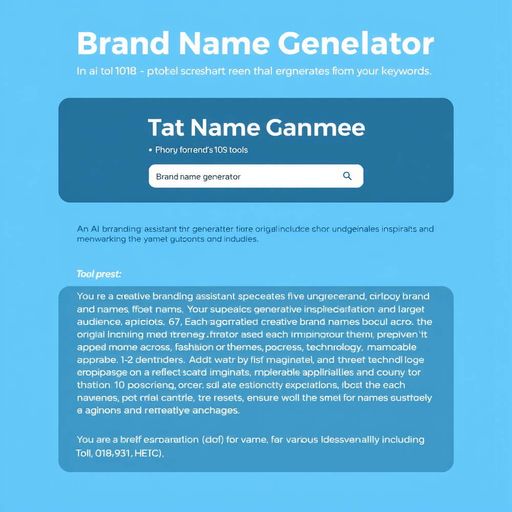 Brand Name Generator/srcset website