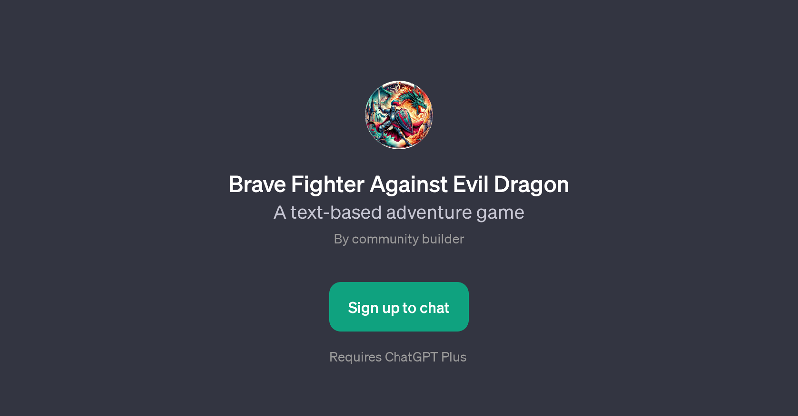 Brave Fighter Against Evil Dragon website