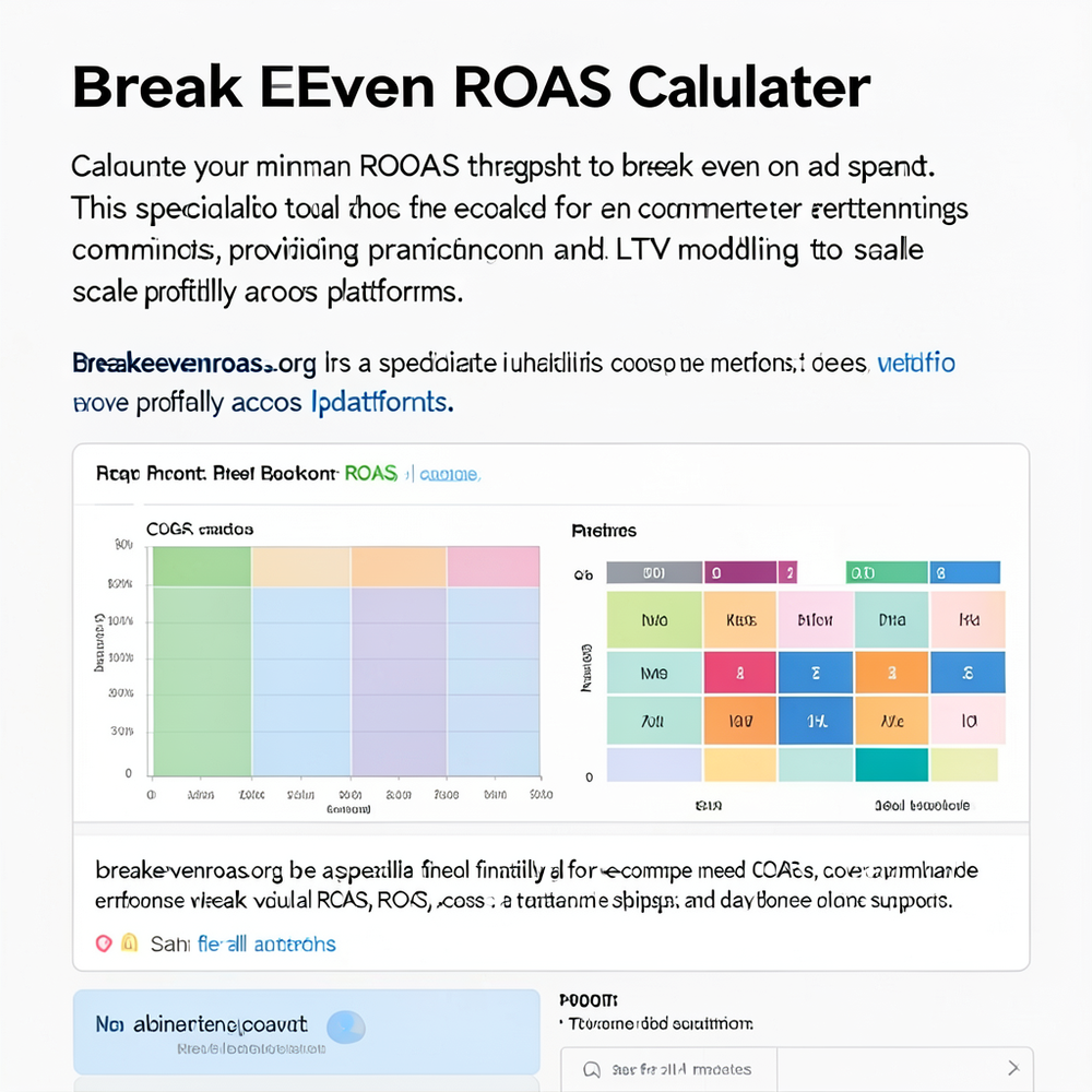 Break Even ROAS Calculator website