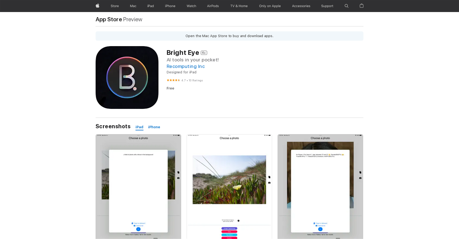 Bright Eye website