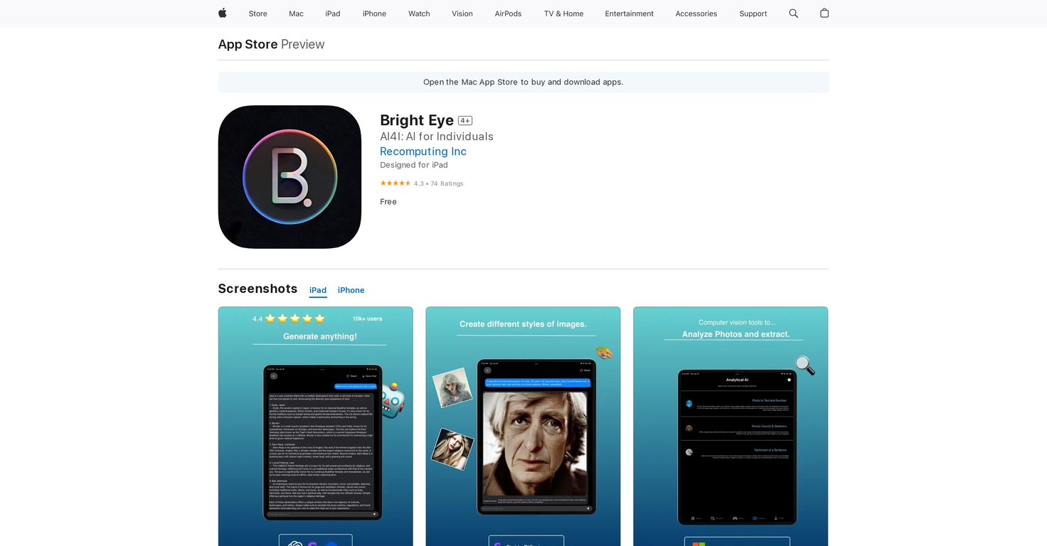 Bright Eye website