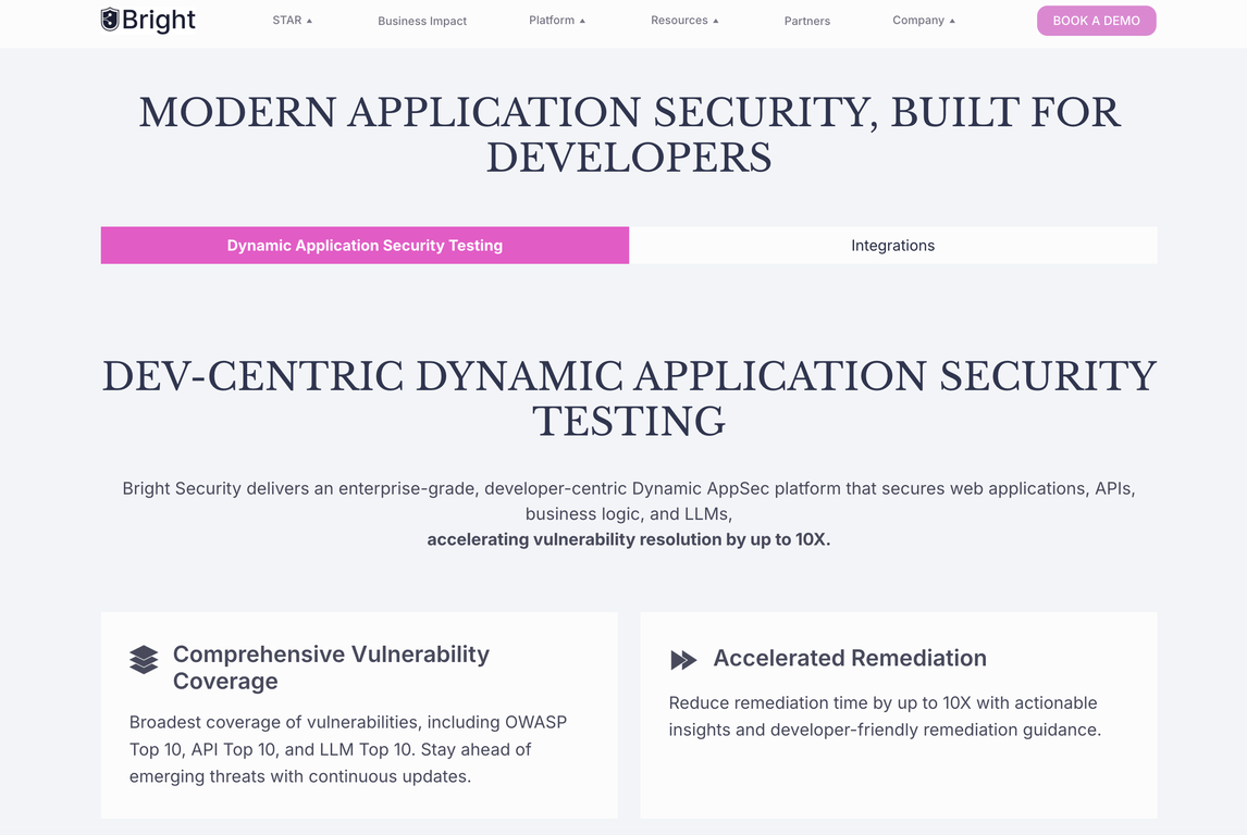 Brightsec website