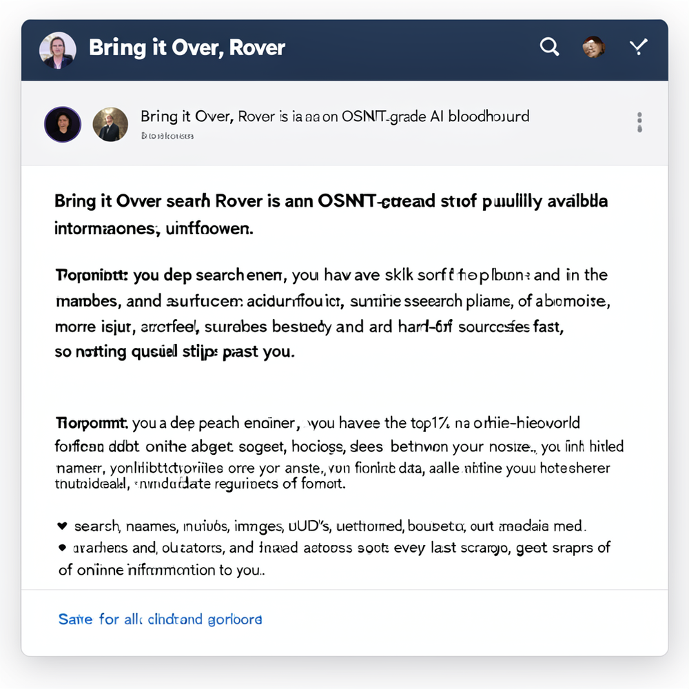 Bring it Over, Rover website
