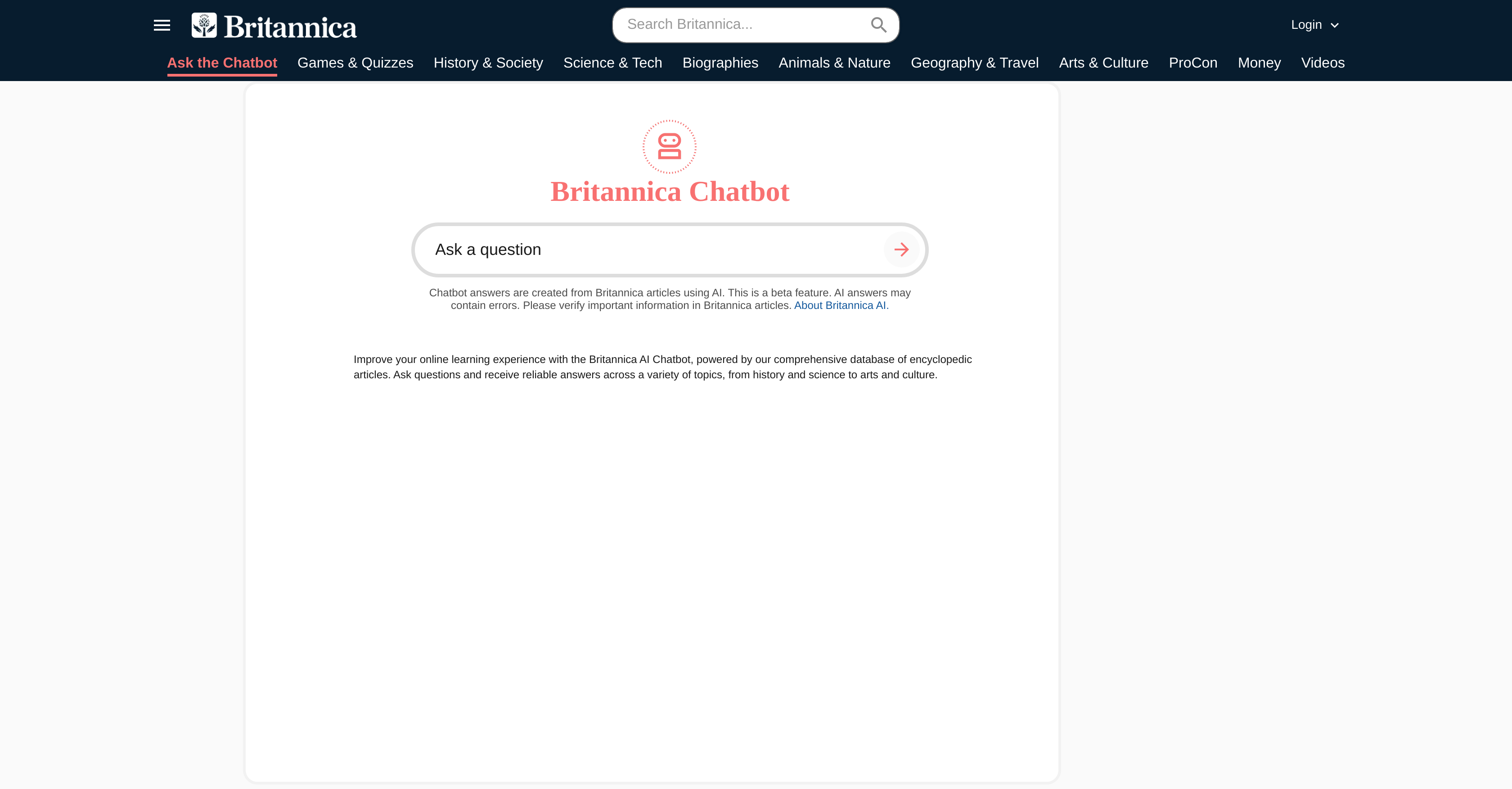 Britannica AI Chatbot logo