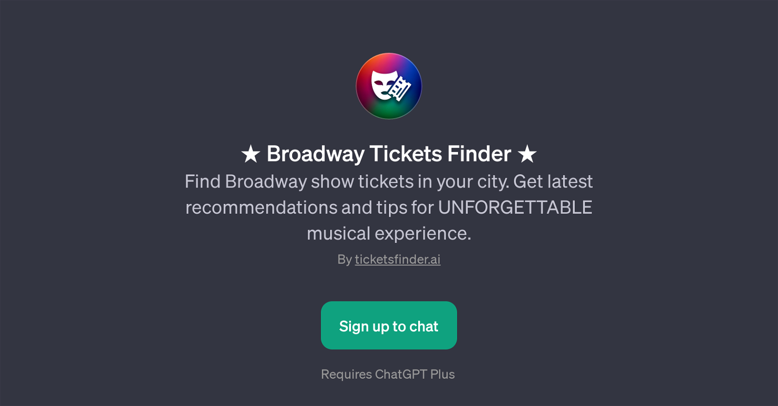 Broadway Tickets Finder website