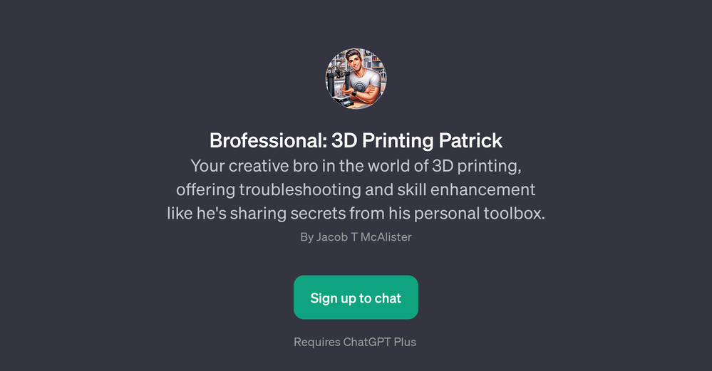 Brofessional: 3D Printing Patrick website