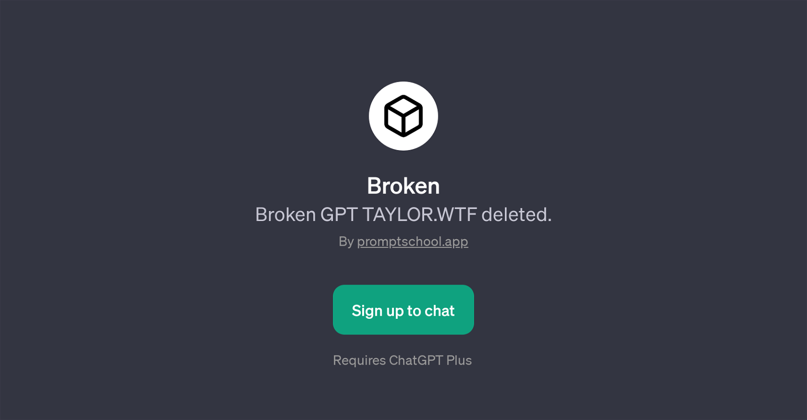 Broken GPT TAYLOR.WTF website