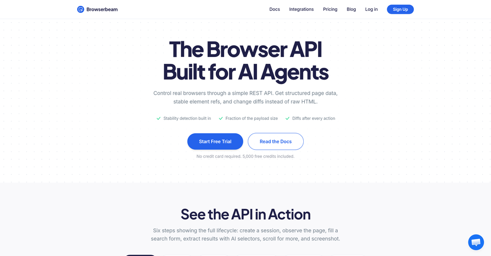 Browserbeam website