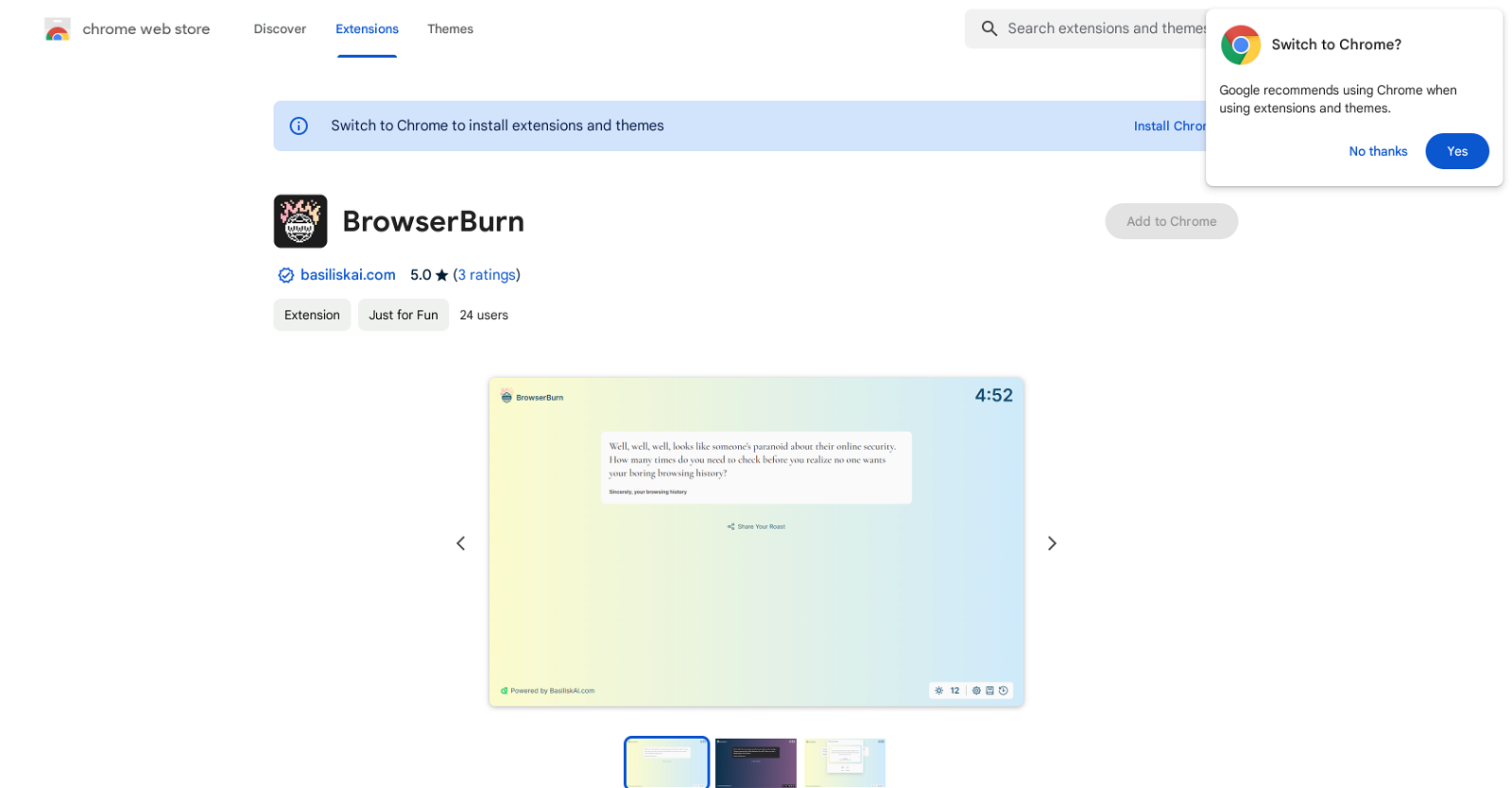 BrowserBurn  website