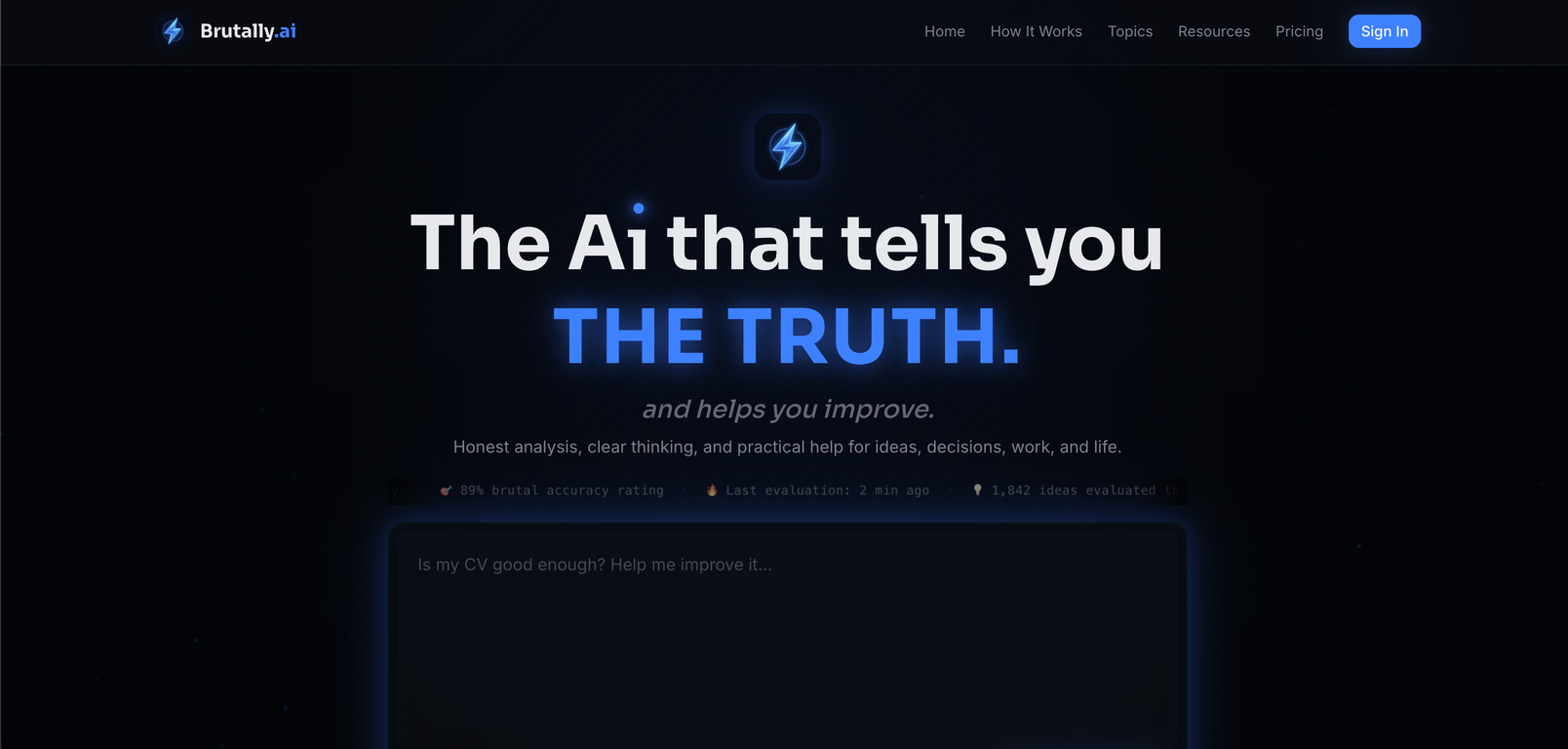 Brutally.ai website