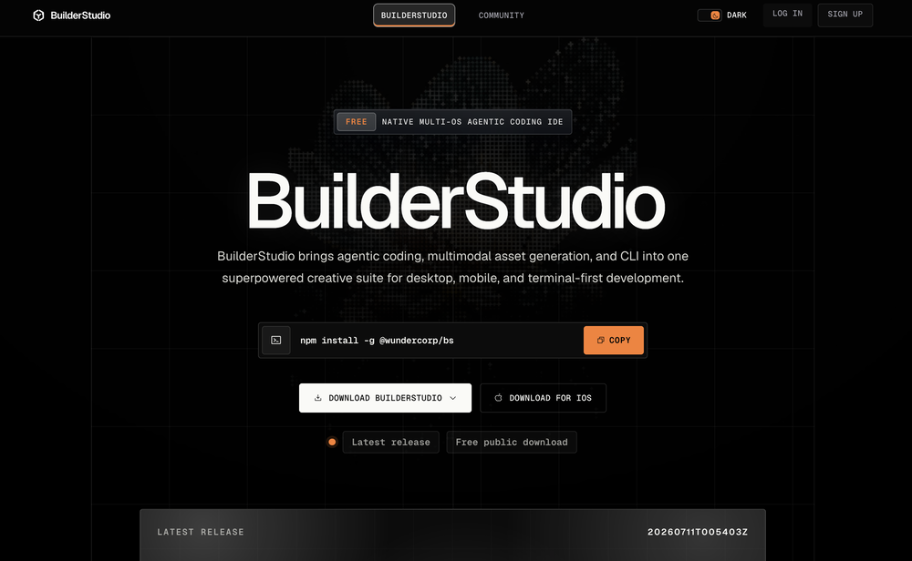 BuilderStudio website