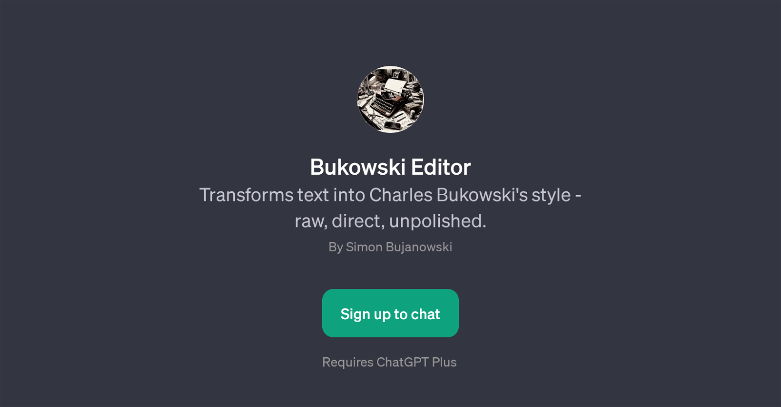 Bukowski Editor website
