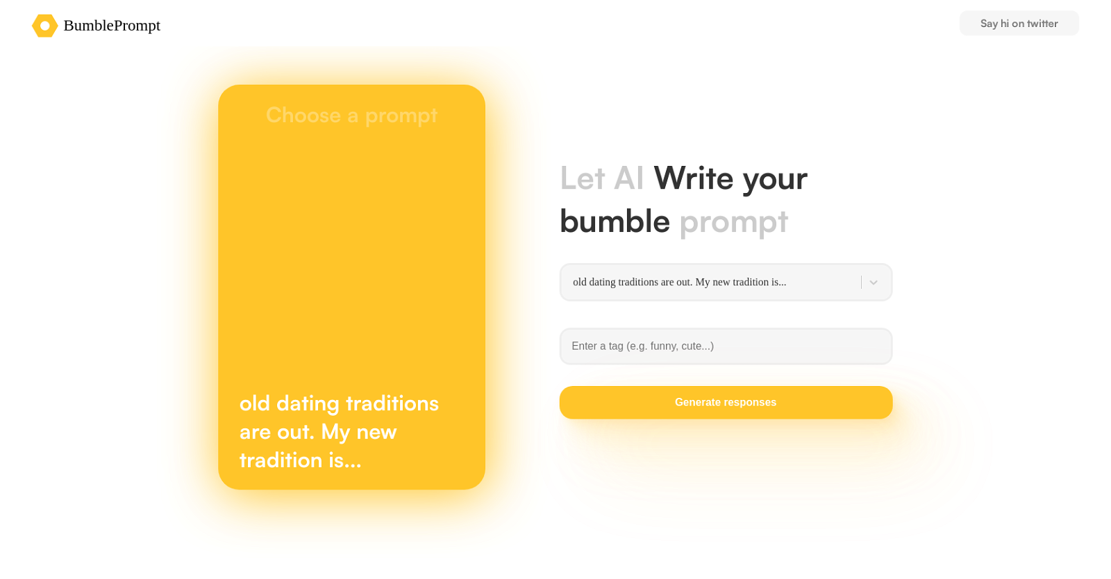 Bumble prompts website