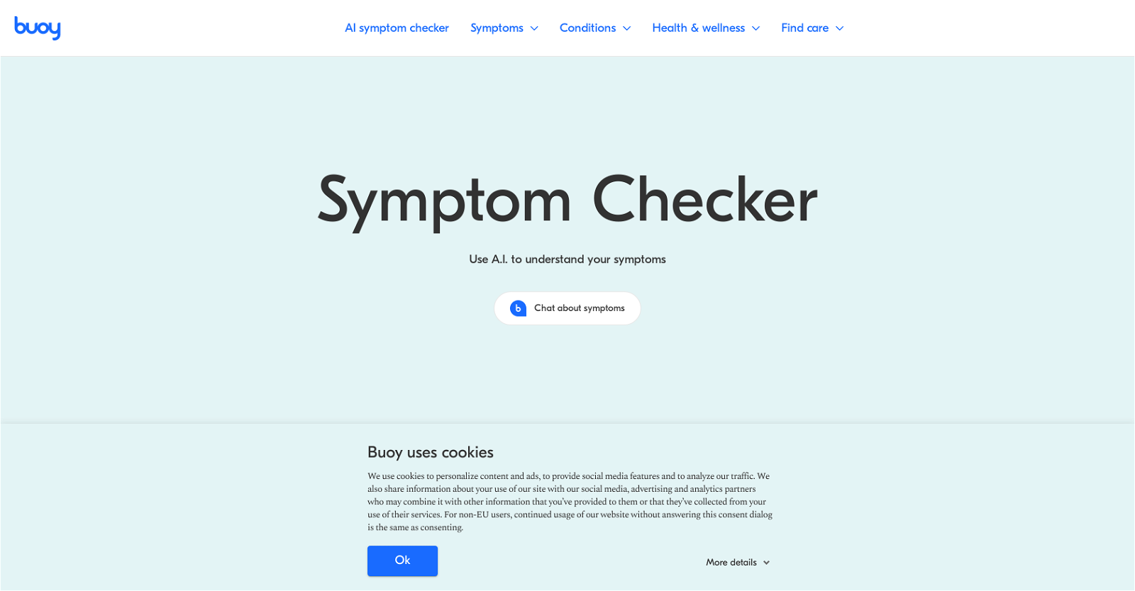 Buoy Symptom Checker website