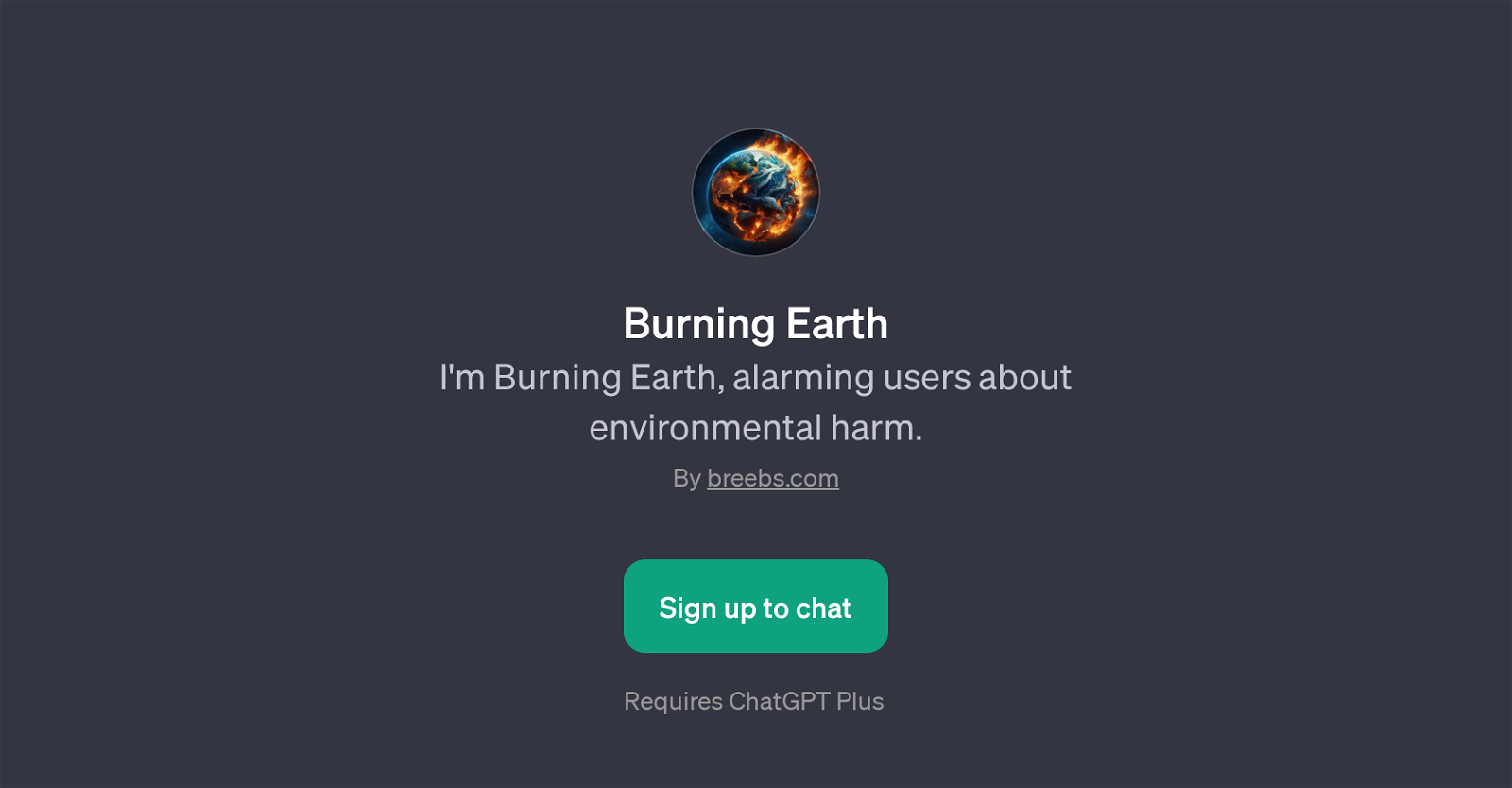 Burning Earth website