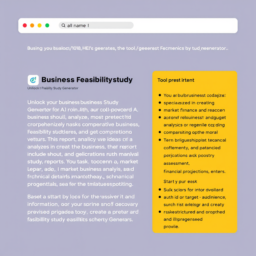 Business Feasibility Study Generator website