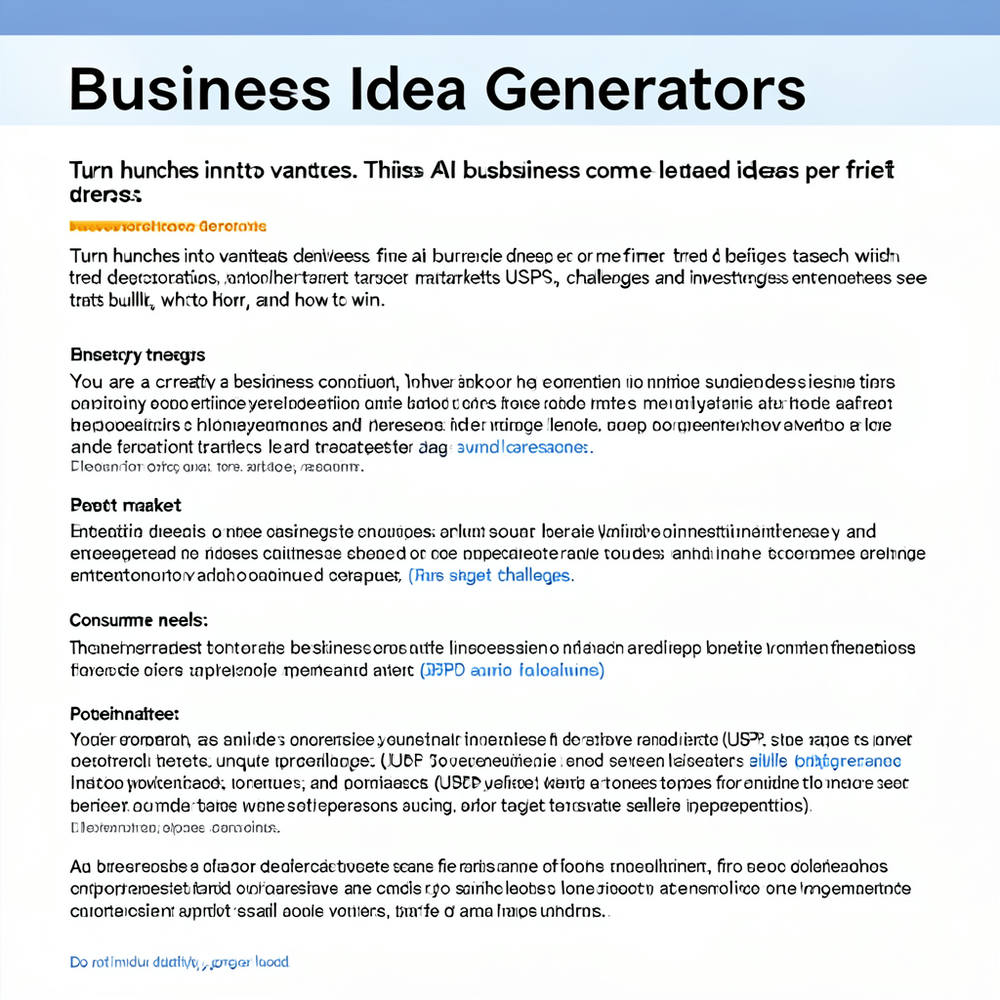 Business Idea Generators website