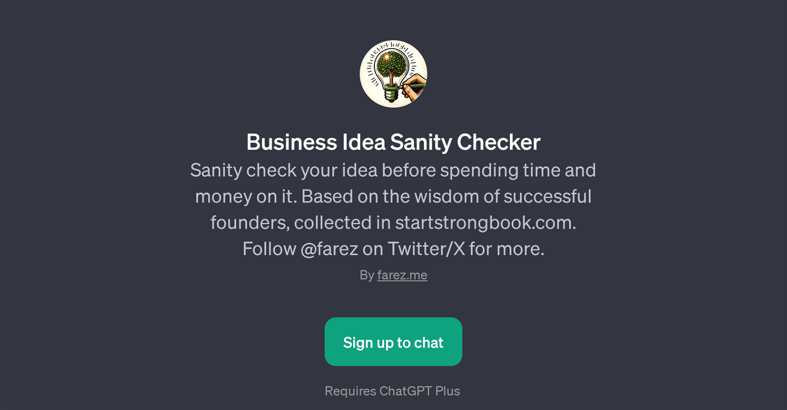 Business Idea Sanity Checker website