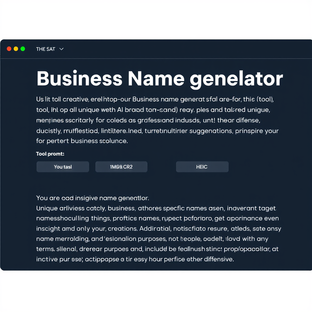 Business name generator website