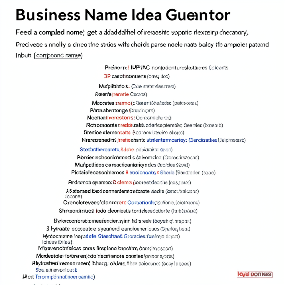 Business Name Idea Generator website