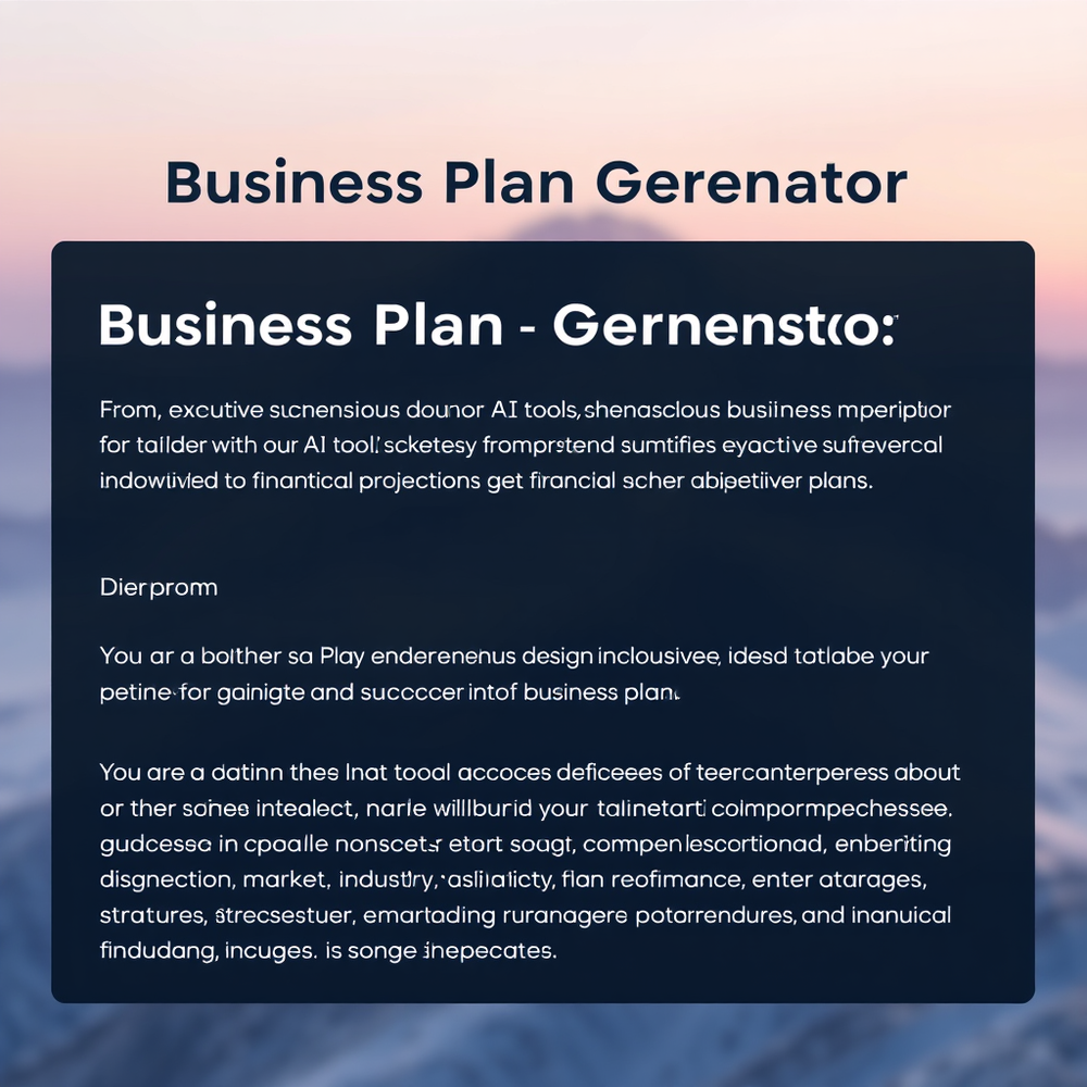 Business Plan Generator website