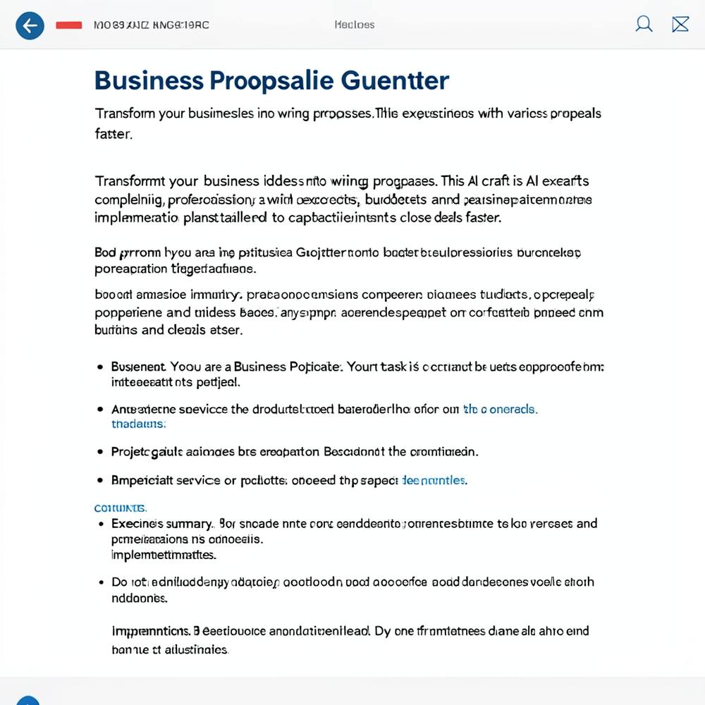 Business Proposal Generator website