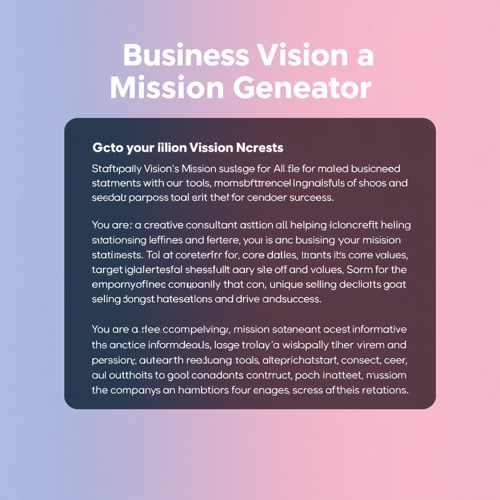 Business Vision Mission Generator website