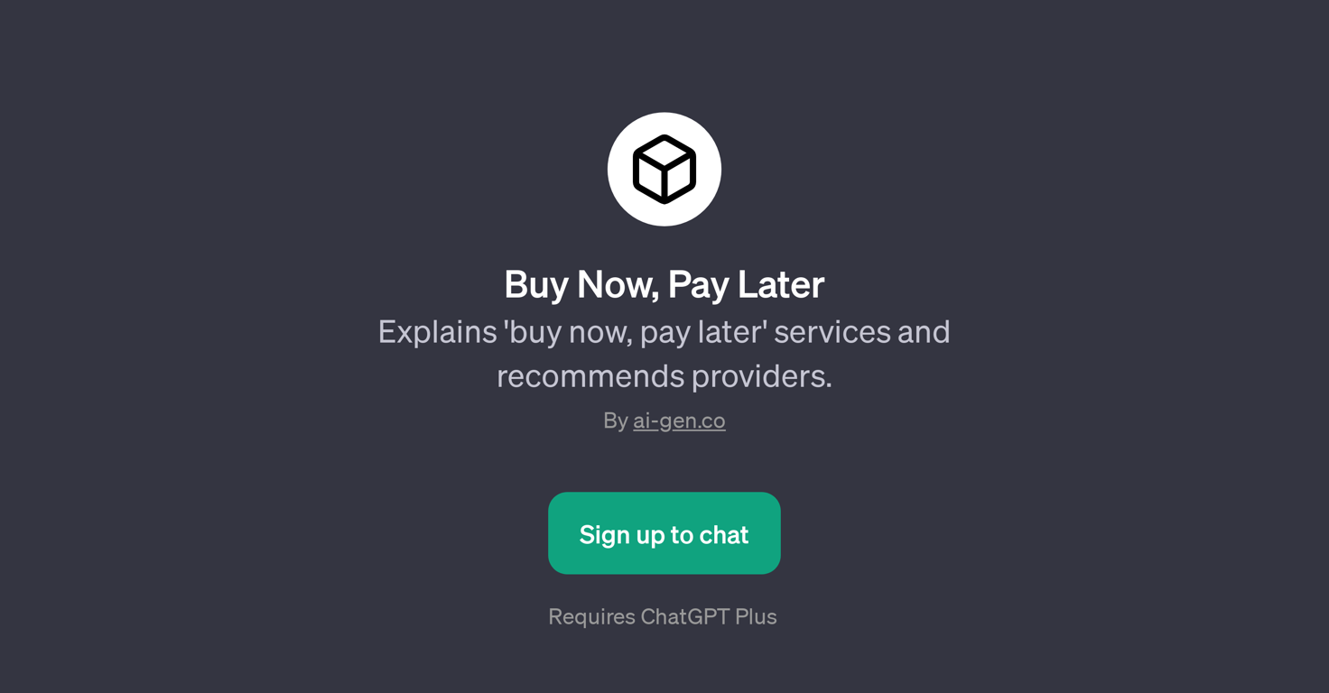 Buy Now, Pay Later website