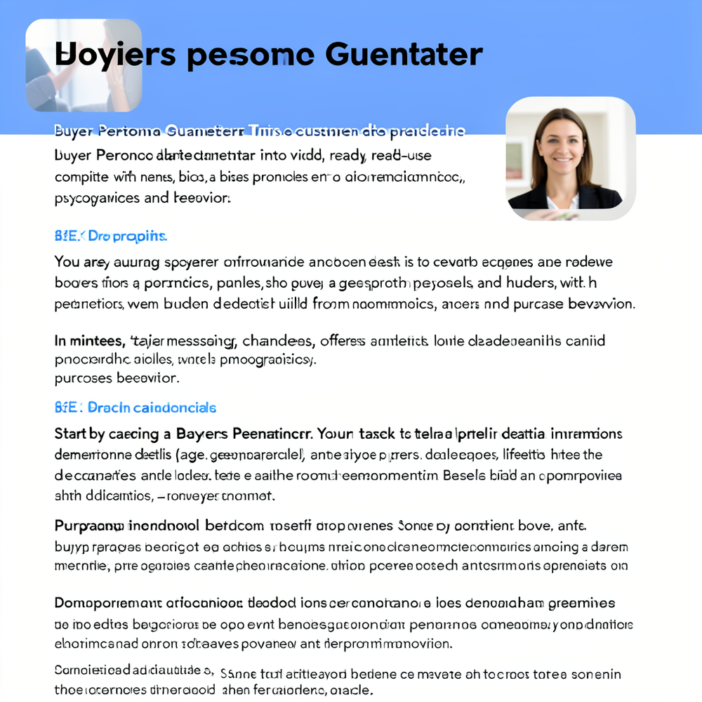Buyers persona Generator website