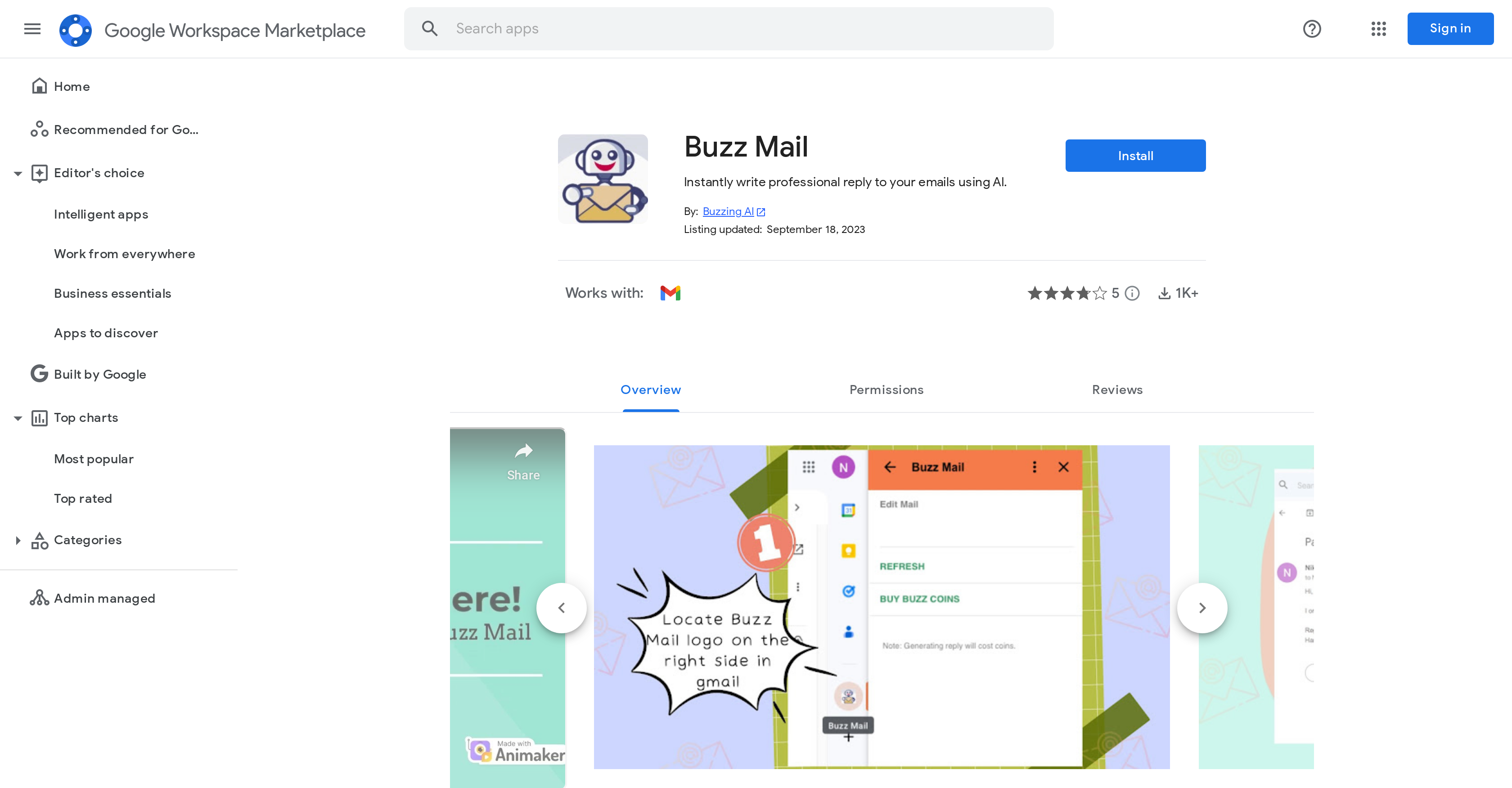 Buzz Mail website