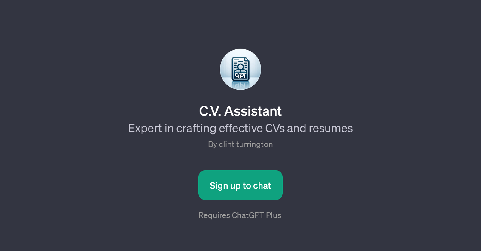C.V. Assistant website