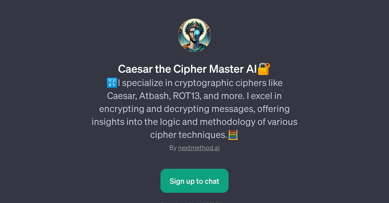 Caesar the Cipher Master AI website