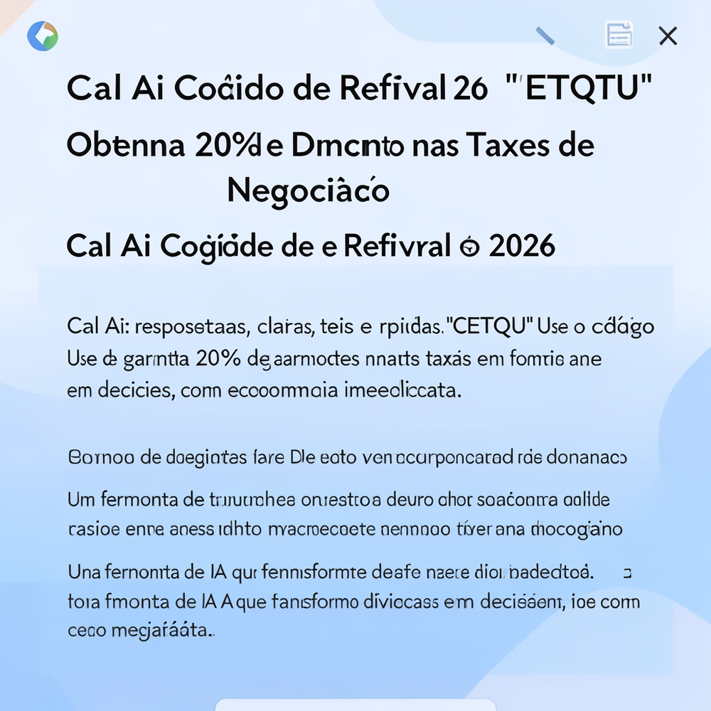 Cal Ai Código de Referral 2026 "CETQTU" Obtenha 20% de Desconto nas Taxas de Negociação website