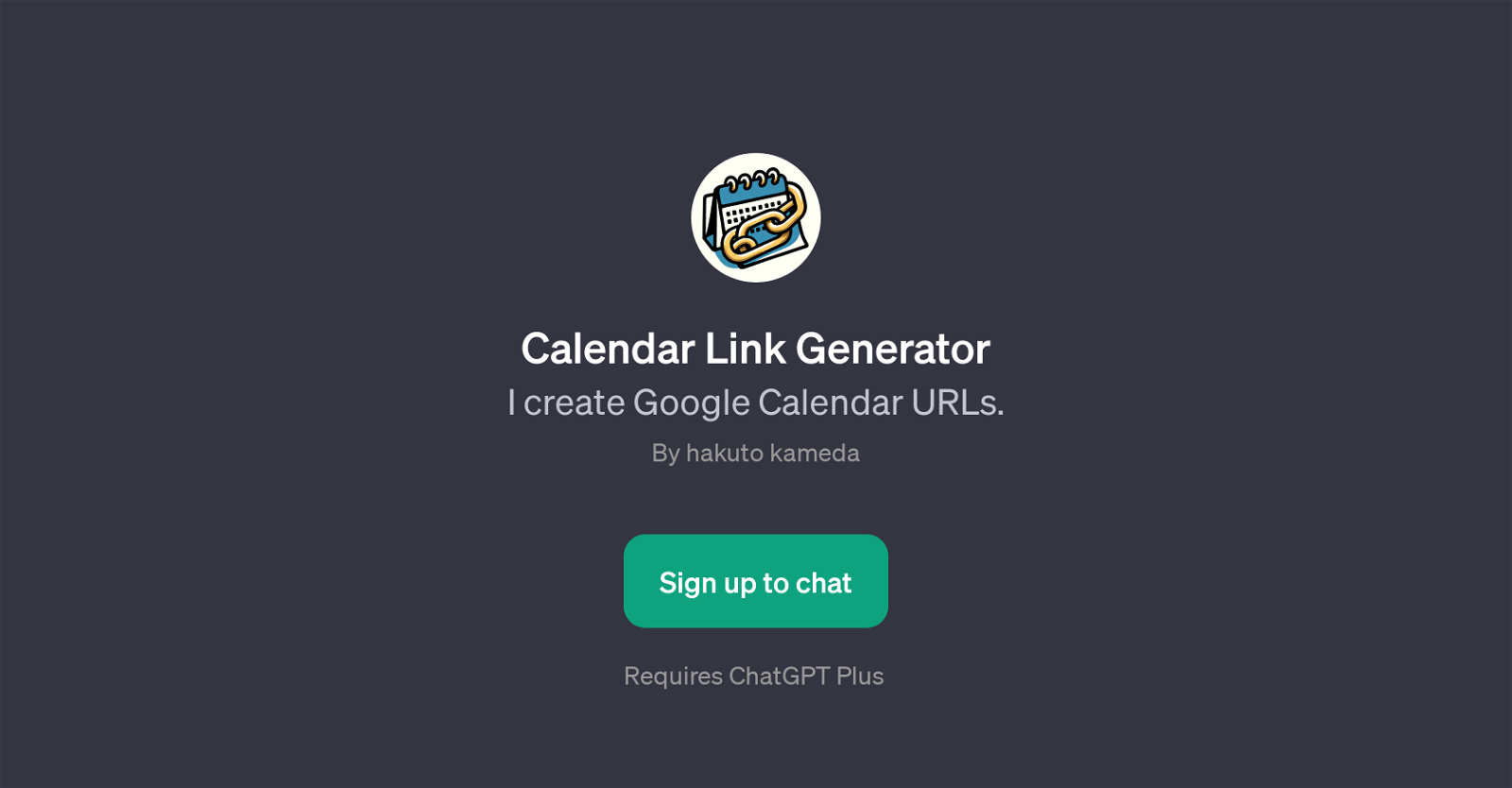 Calendar Link Generator Event scheduling TAAFT