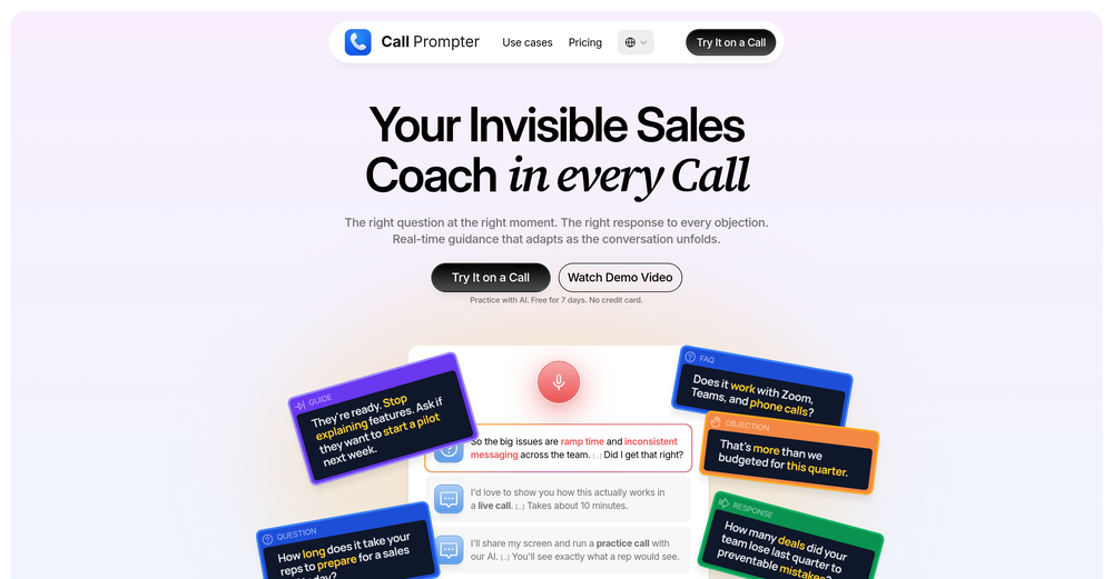 Call Prompter website