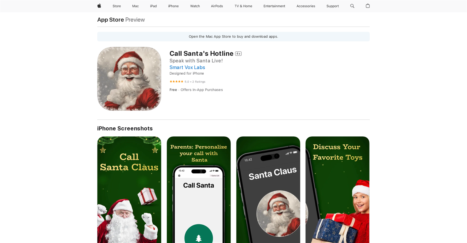 Call Santa's Hotline website