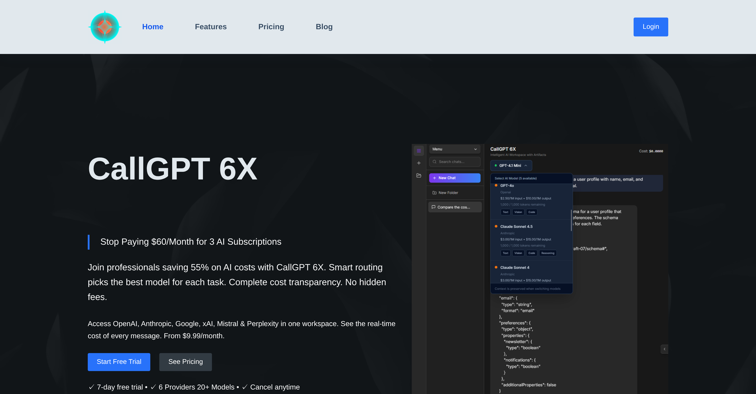 CallGPT 6X website