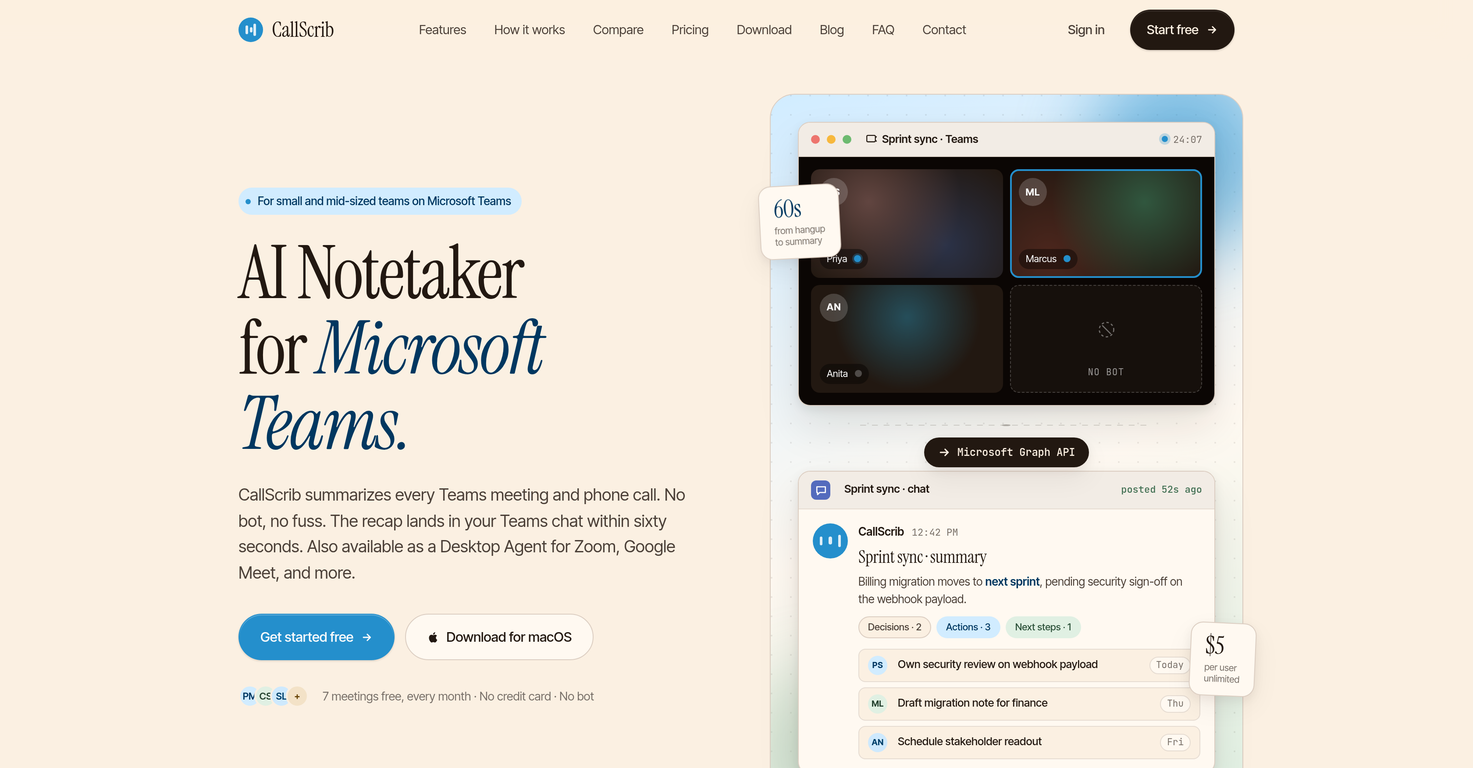 CallScrib website