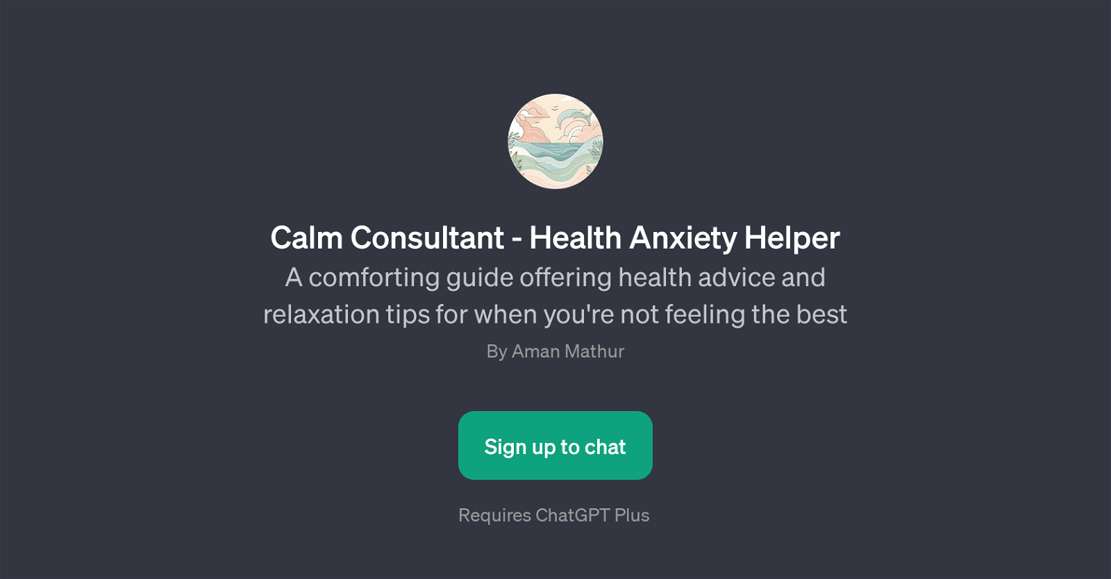 Calm Consultant - Health Anxiety Helper website