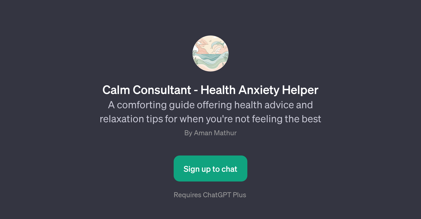 Calm Consultant - Health Anxiety Helper website