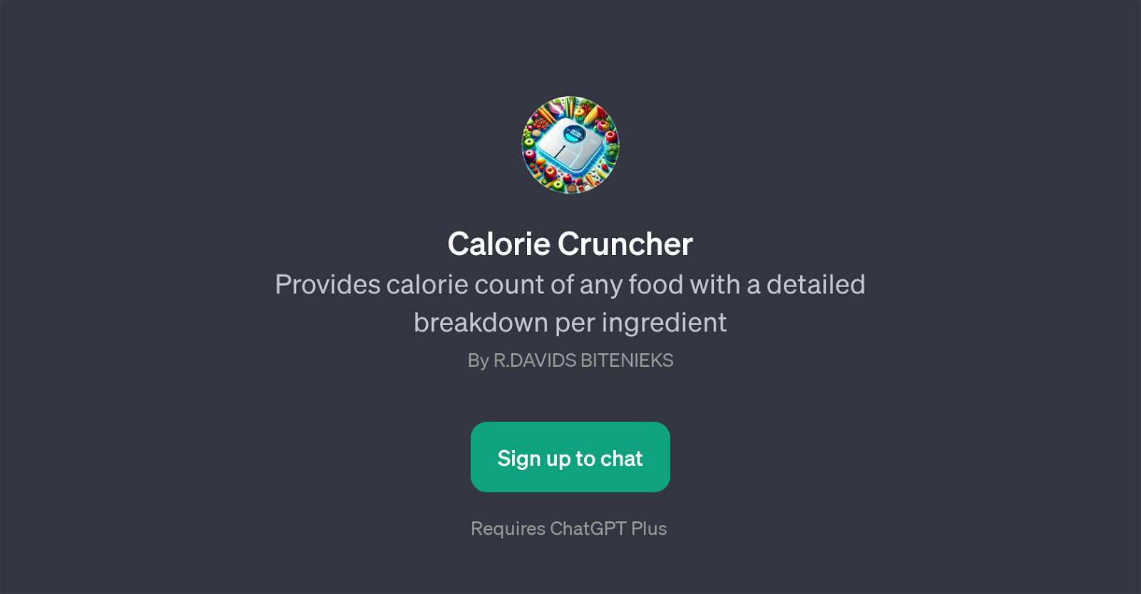 Calorie Cruncher website