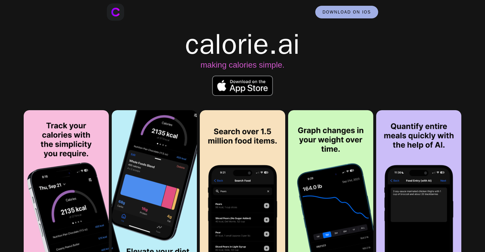 CalorieAI website