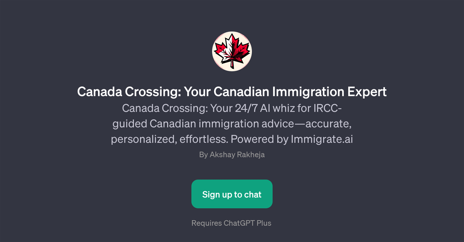 Canada Crossing website